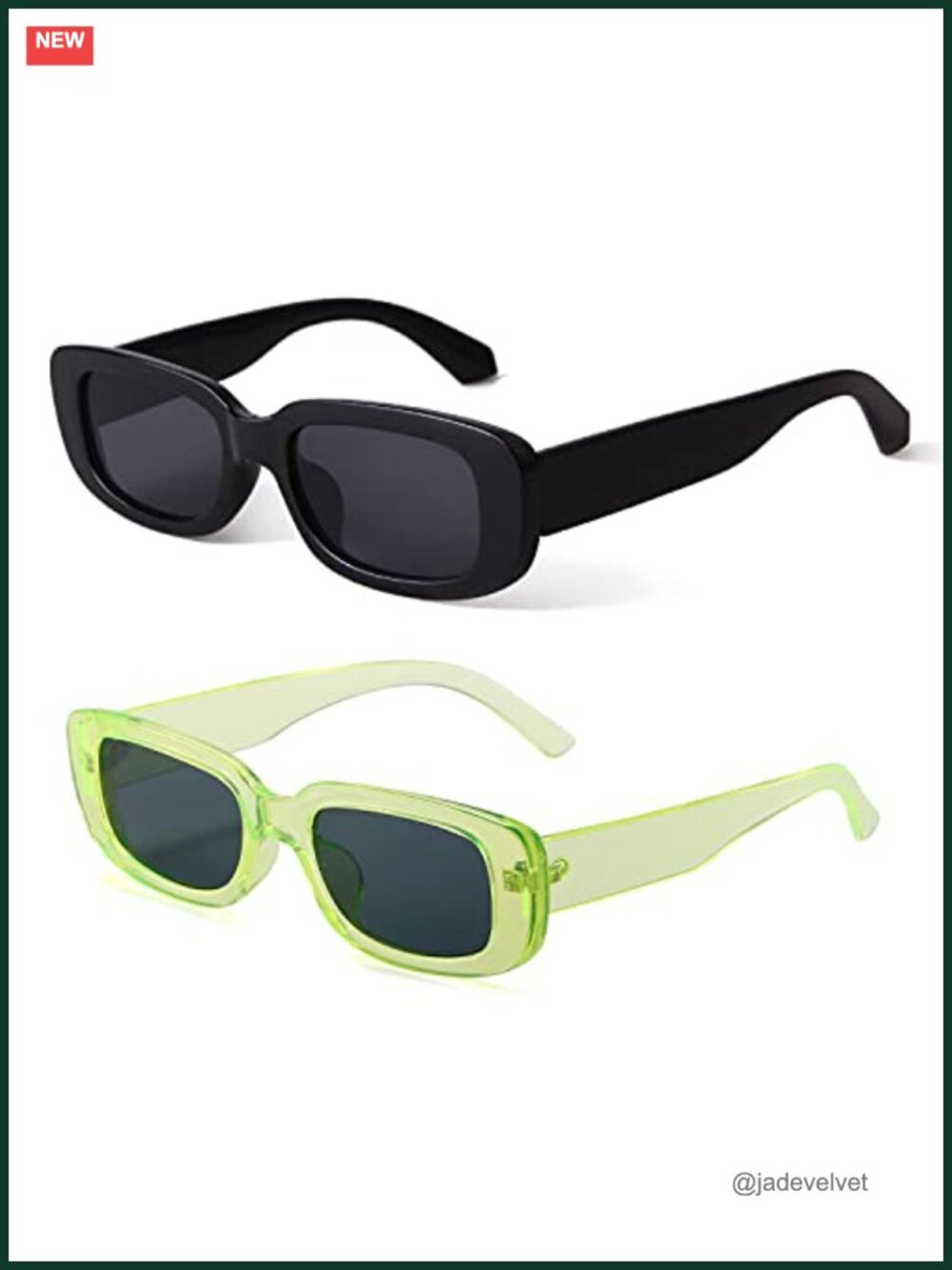 Retro Rectangle Sunglasses for Women UV400 Protection Narrow Square Frame
